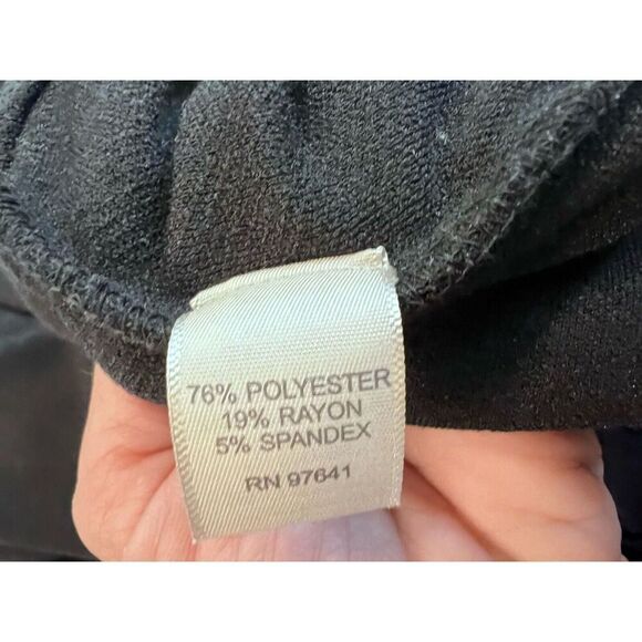 J Jill Wide Leg Pants Size 10 Black Pockets Stretch Soft Knit Capsule 32" Inseam - Picture 9 of 9